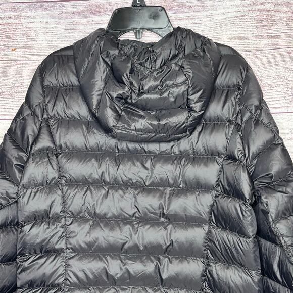 Eddie Bauer Black Puffer Down Filled Full Zipper Warm Jacket Coat Size Medium - Picture 4 of 10